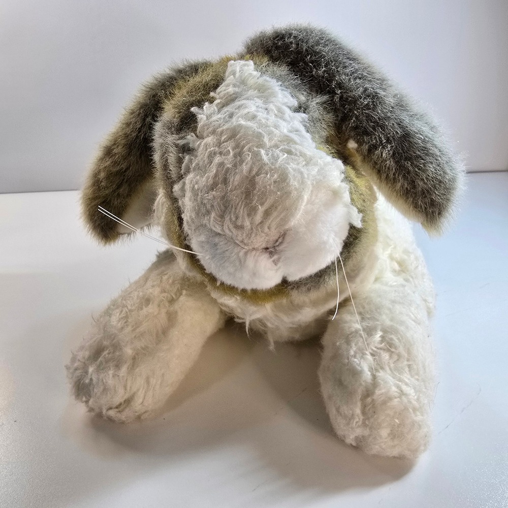 Vintage Fine Toy Co Realistic Rabbit Plush Grey Tan White Bunny 24 Inch Large